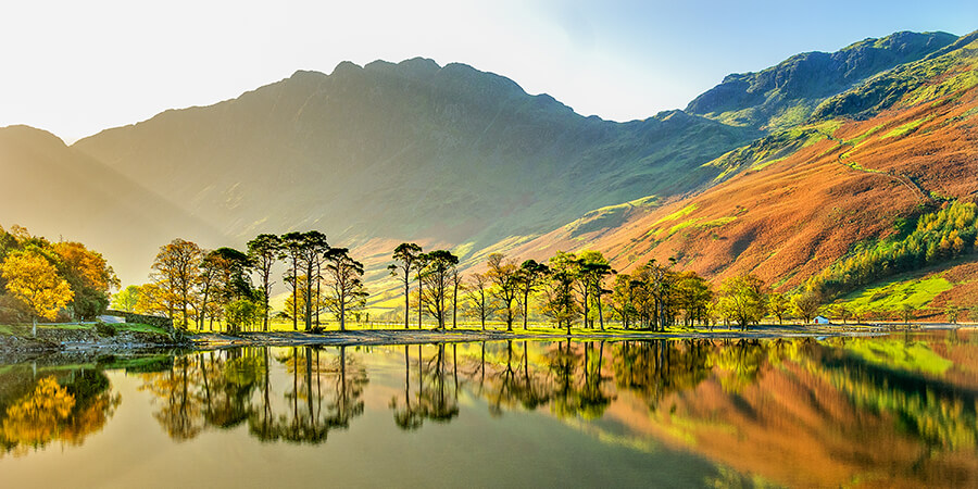 Lake and mountains