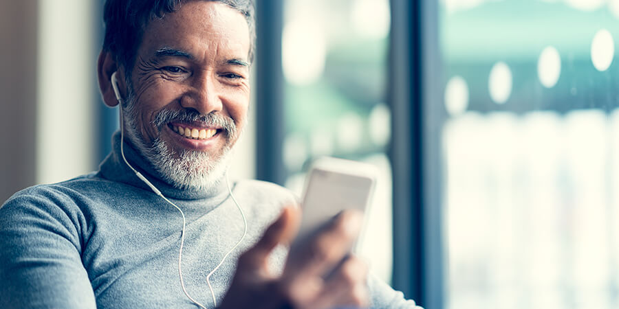 Man looking at phone